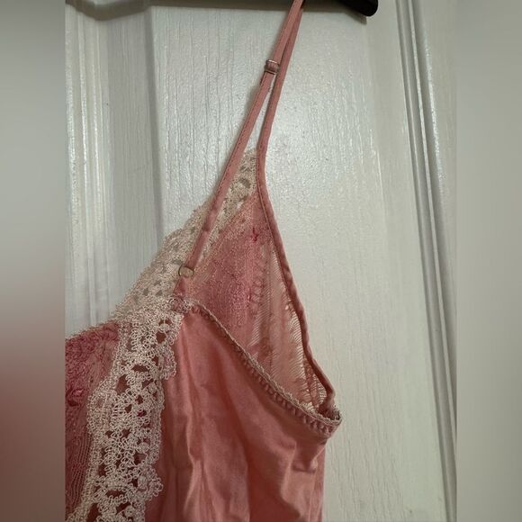 Vintage Pink Lace Slip Dress Y2K Nightie – JIEXIU Size M - Picture 8 of 10
